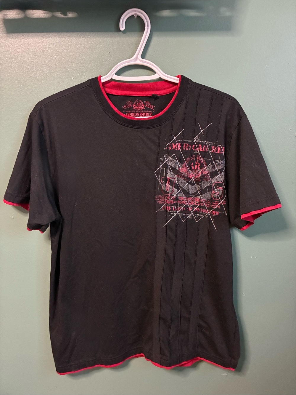 American Republic Black & Red Graphic Men’s T-Shirt